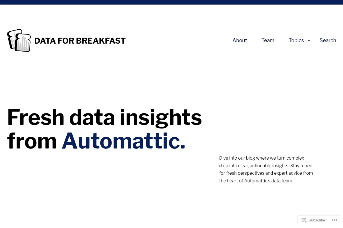 Data for Breakfast