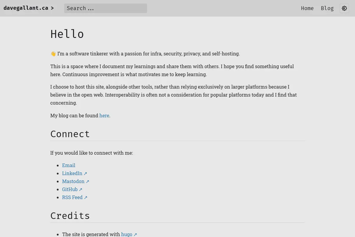 Dave Gallant's Personal Site