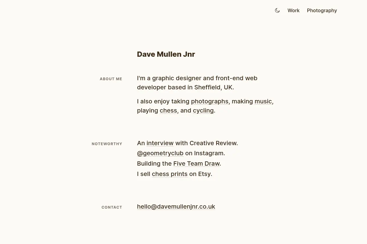 Dave Mullen Jnr — Graphic Designer & Web Developer