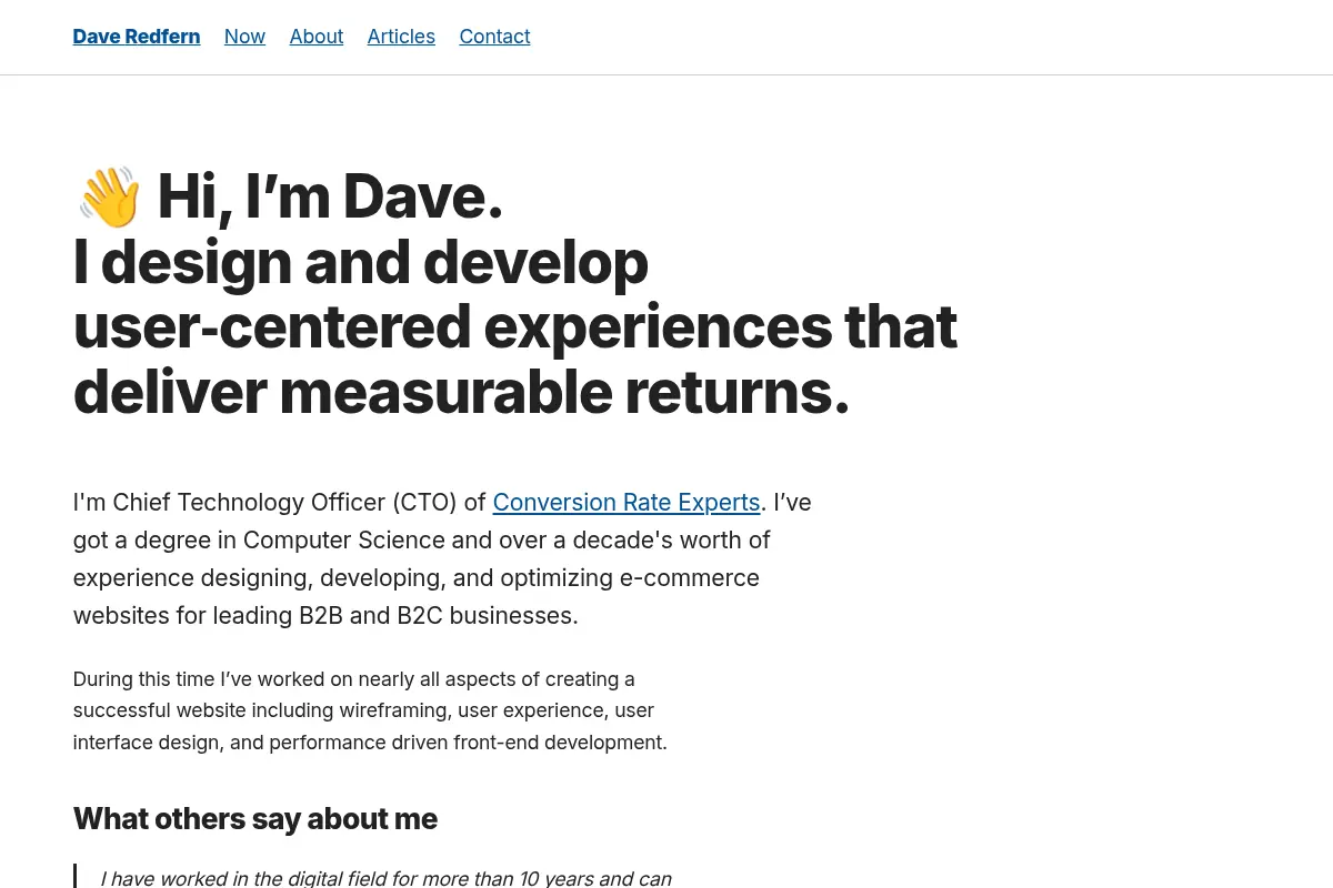 User-centered experiences that deliver measurable returns - Dave Redfern
