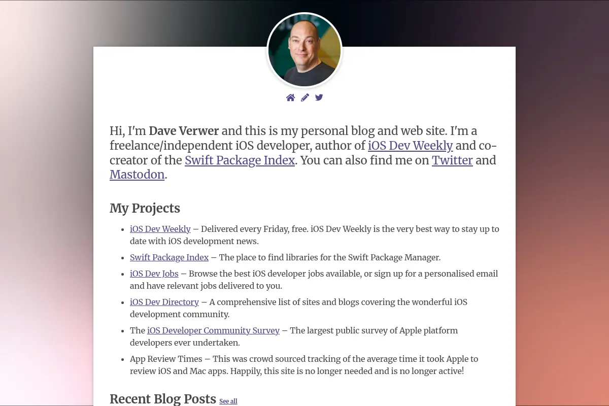 Dave Verwer's Blog