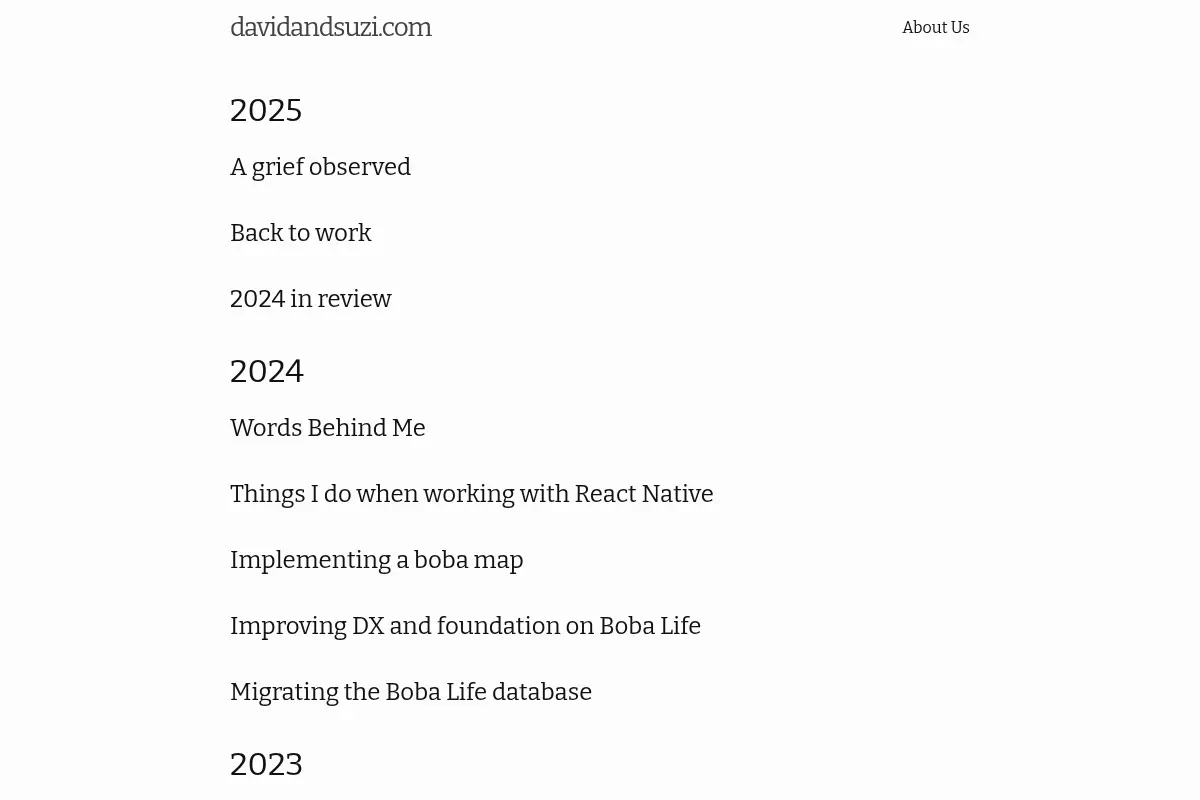 David and Suzi's Writings