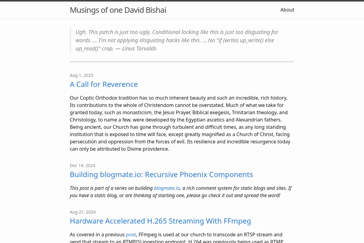 Musings of one David Bishai