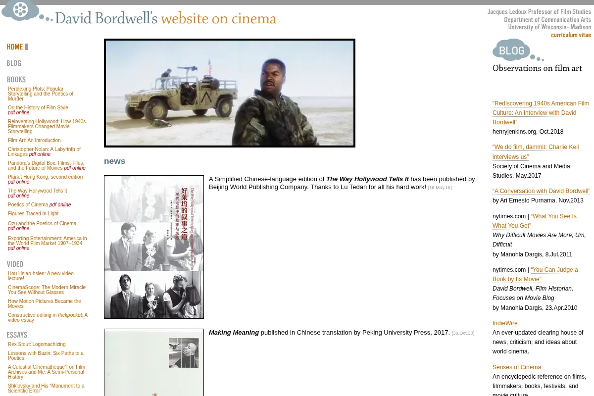 David Bordwell's Website on Cinema