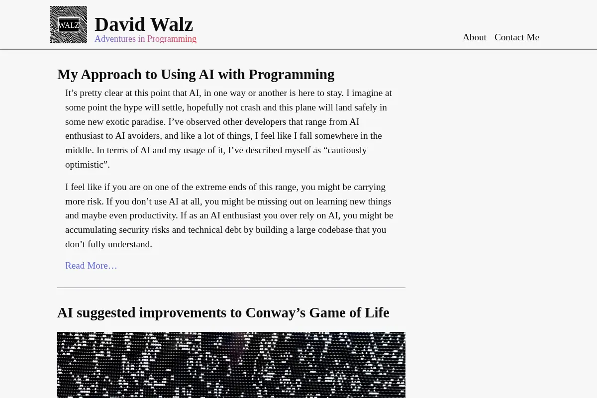 David Walz – Adventures in Programming