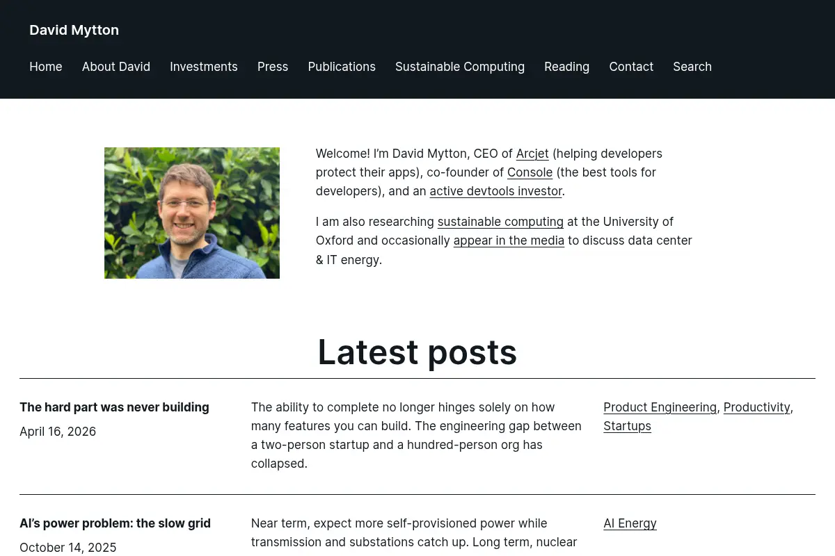 David Mytton's Blog