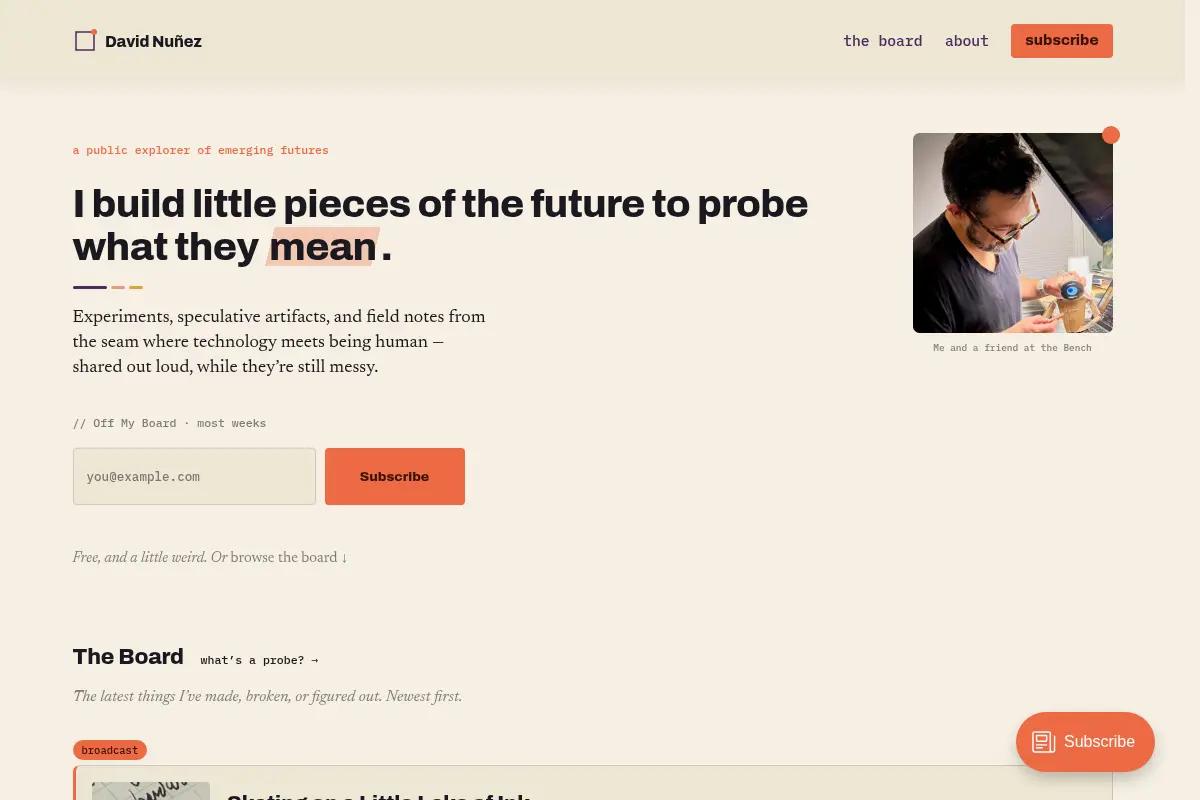 David Nuñez — a public explorer of emerging futures