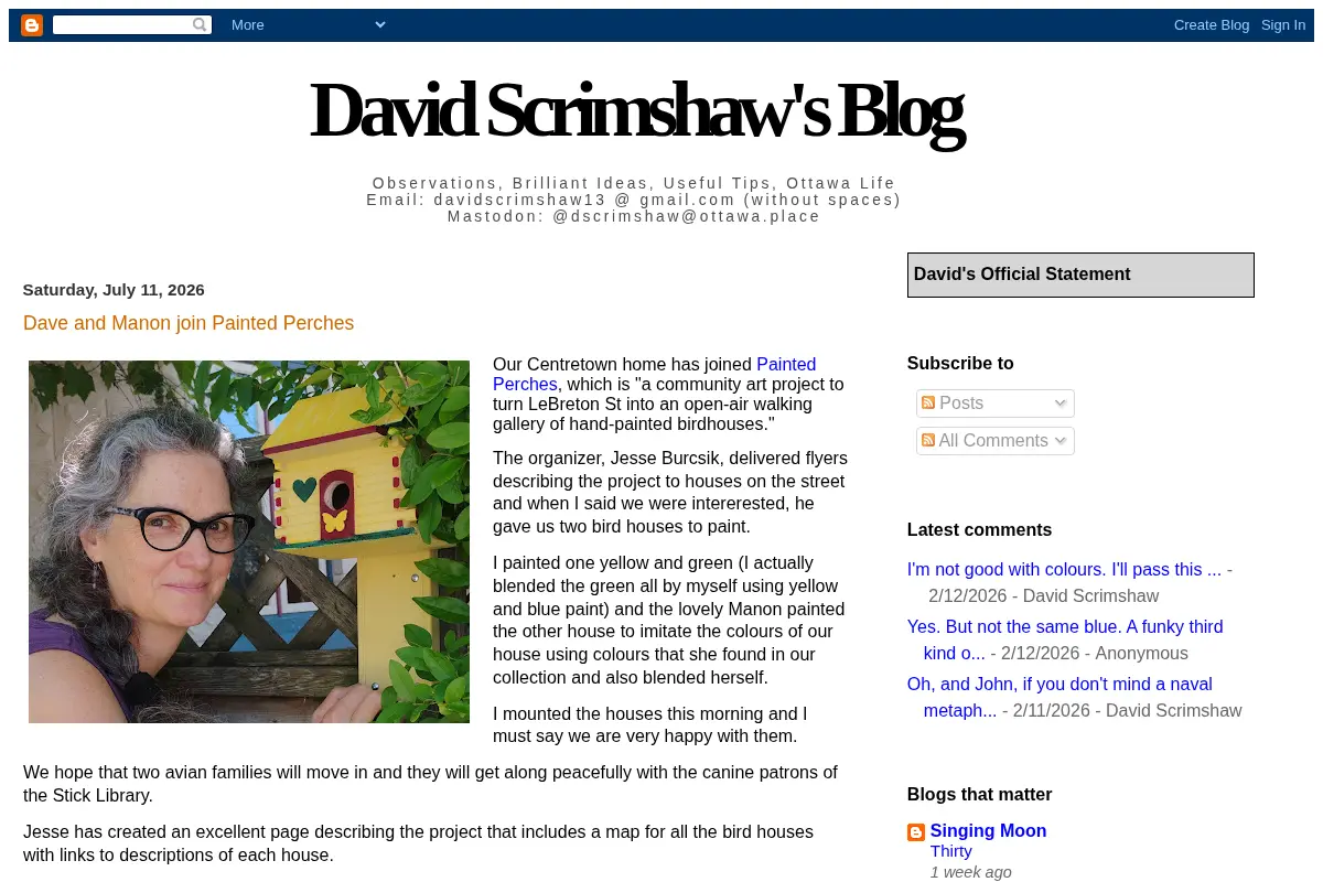 David Scrimshaw's Blog