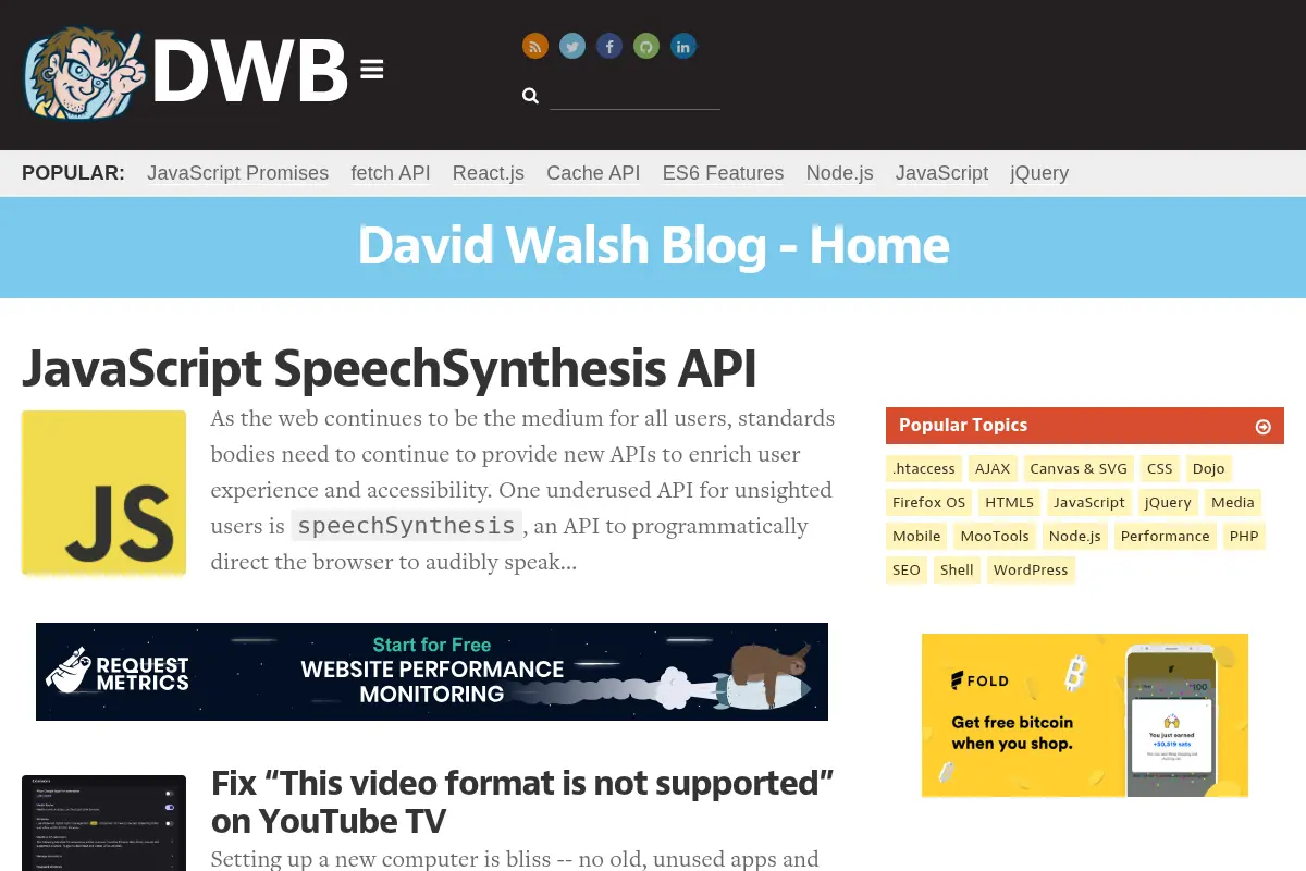 David Walsh Blog - JavaScript Consultant