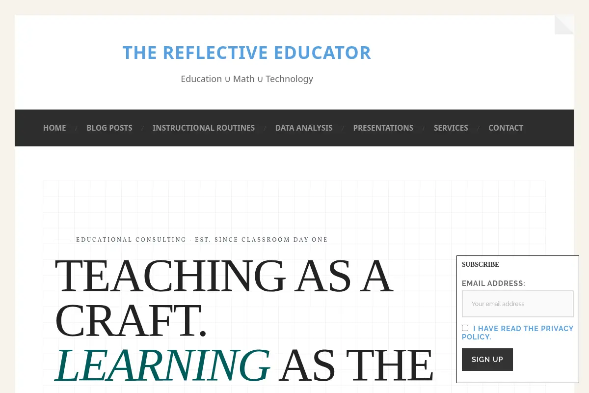 The Reflective Educator – Education ∪ Math ∪ Technology