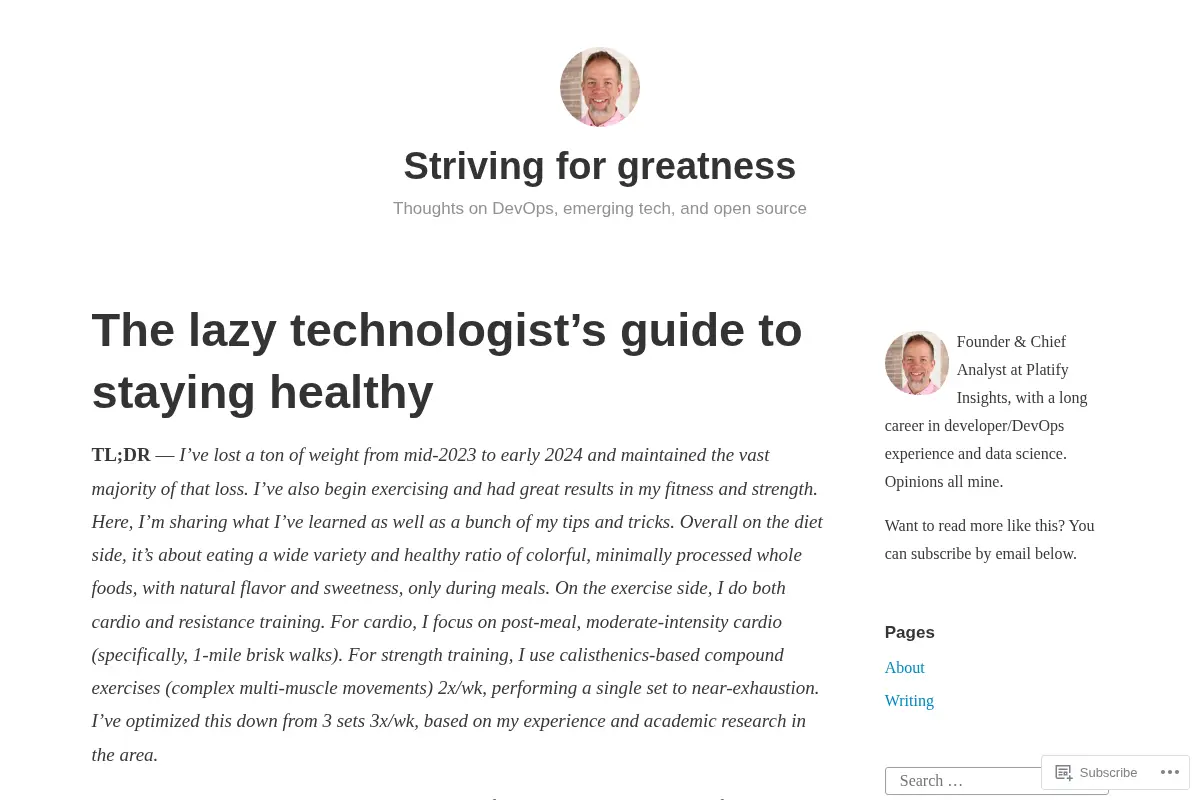 Striving for greatness – Thoughts on DevOps, emerging tech, and open source