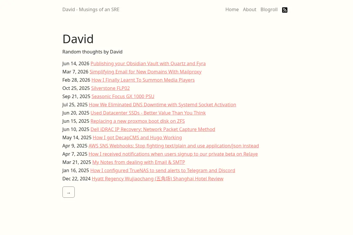 David - Musings of an SRE