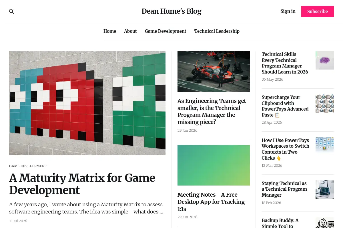 Dean Hume's Blog