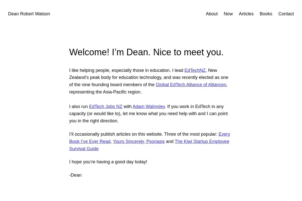 The blog of Dean Robert Watson