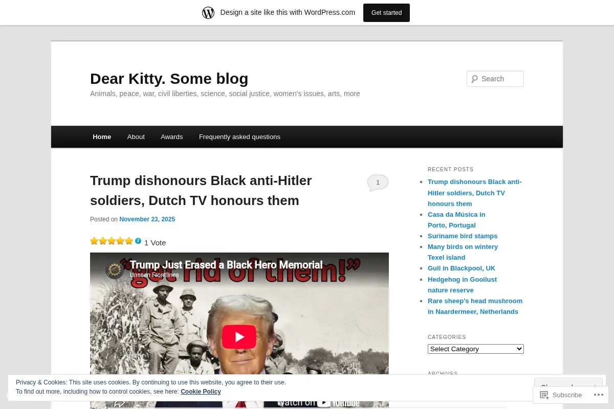 Dear Kitty. Some blog