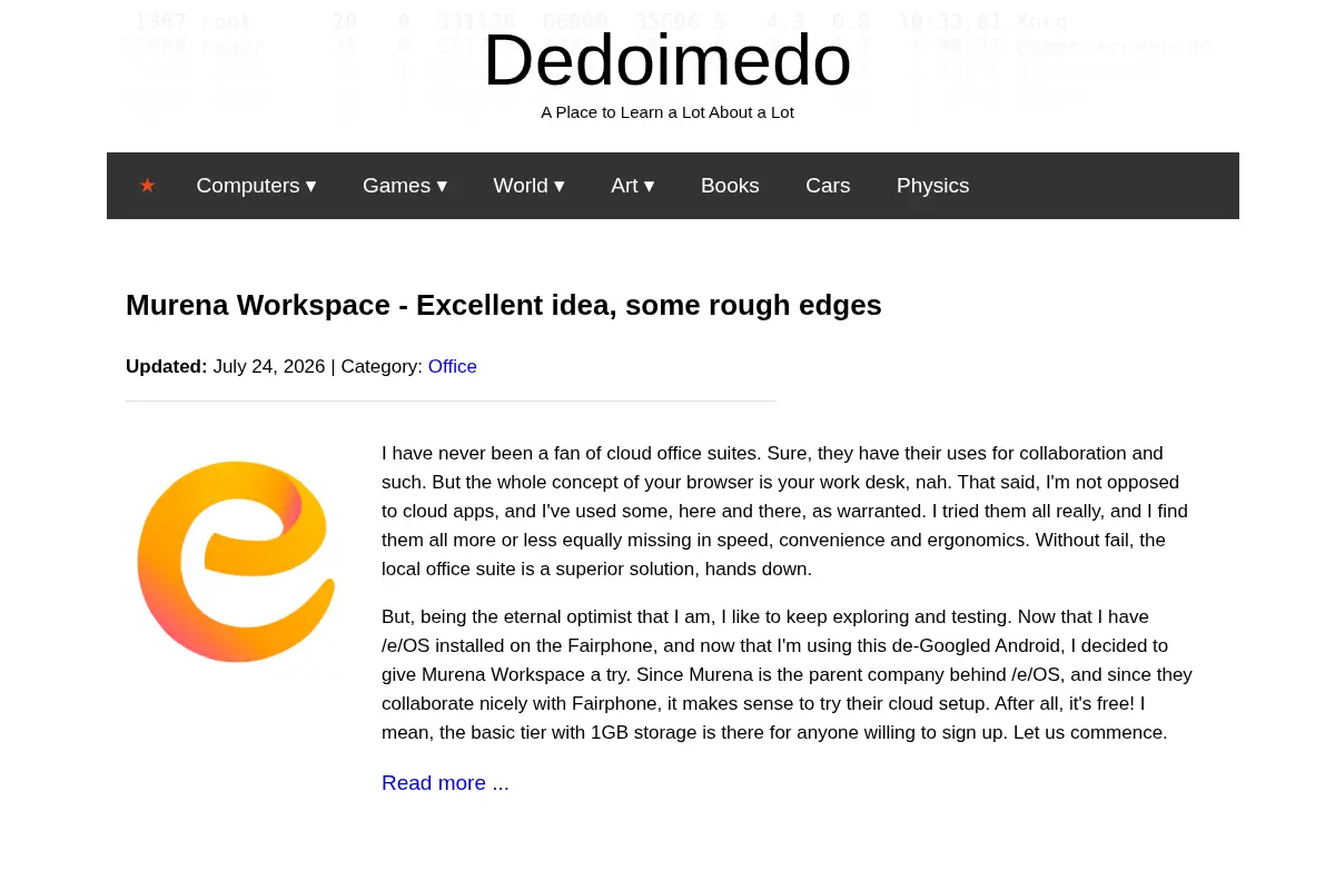 Dedoimedo - A Place to Learn a Lot About a Lot