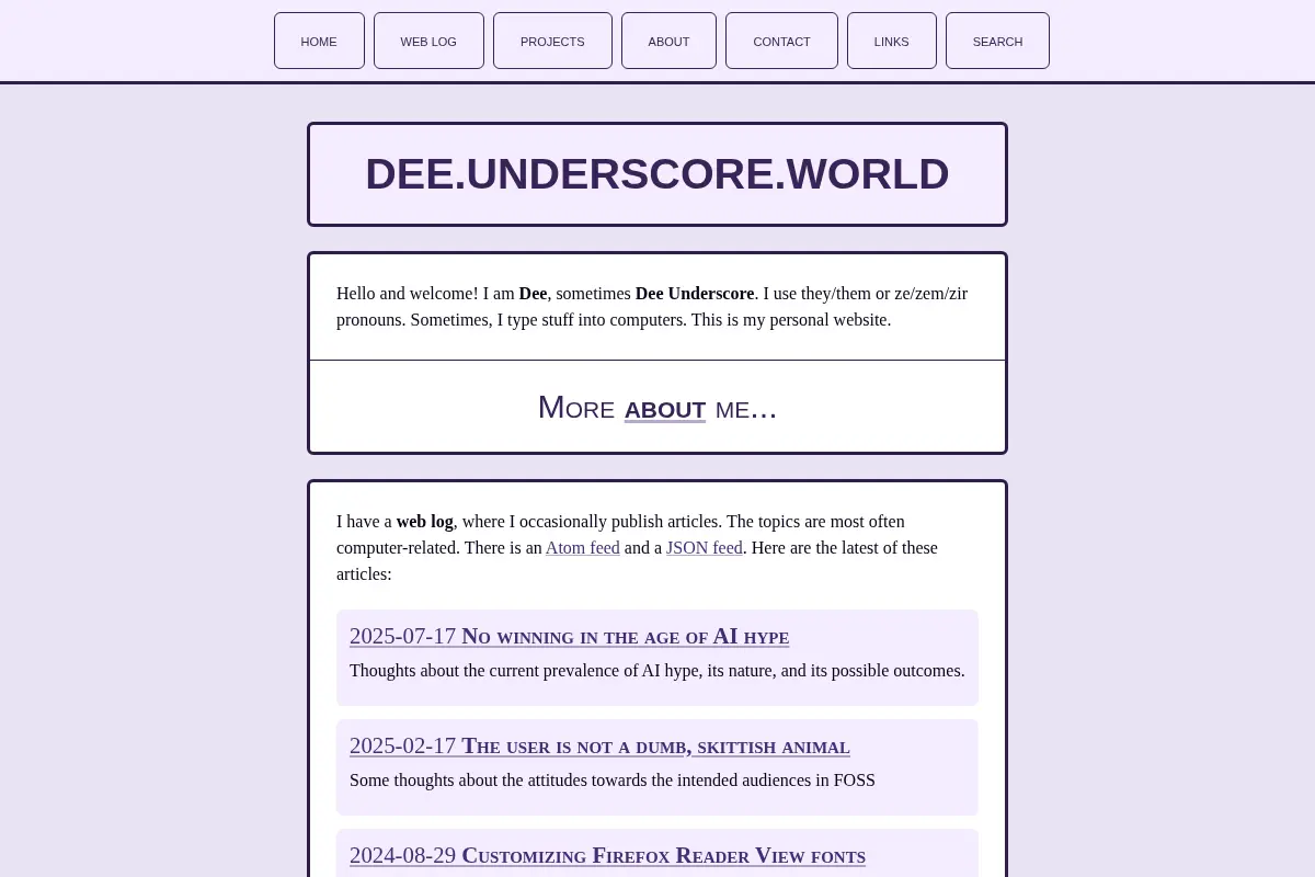 Dee's Personal Website