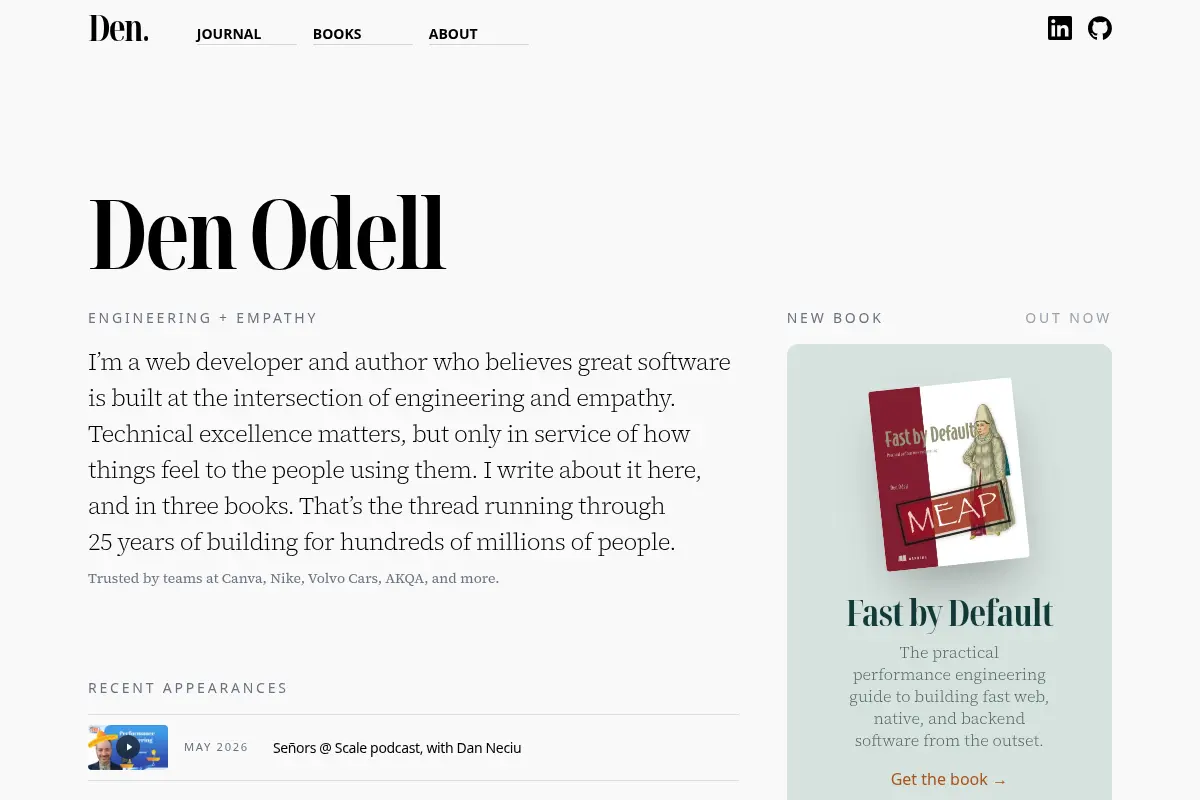 Den Odell – Author. Staff Web Engineer.