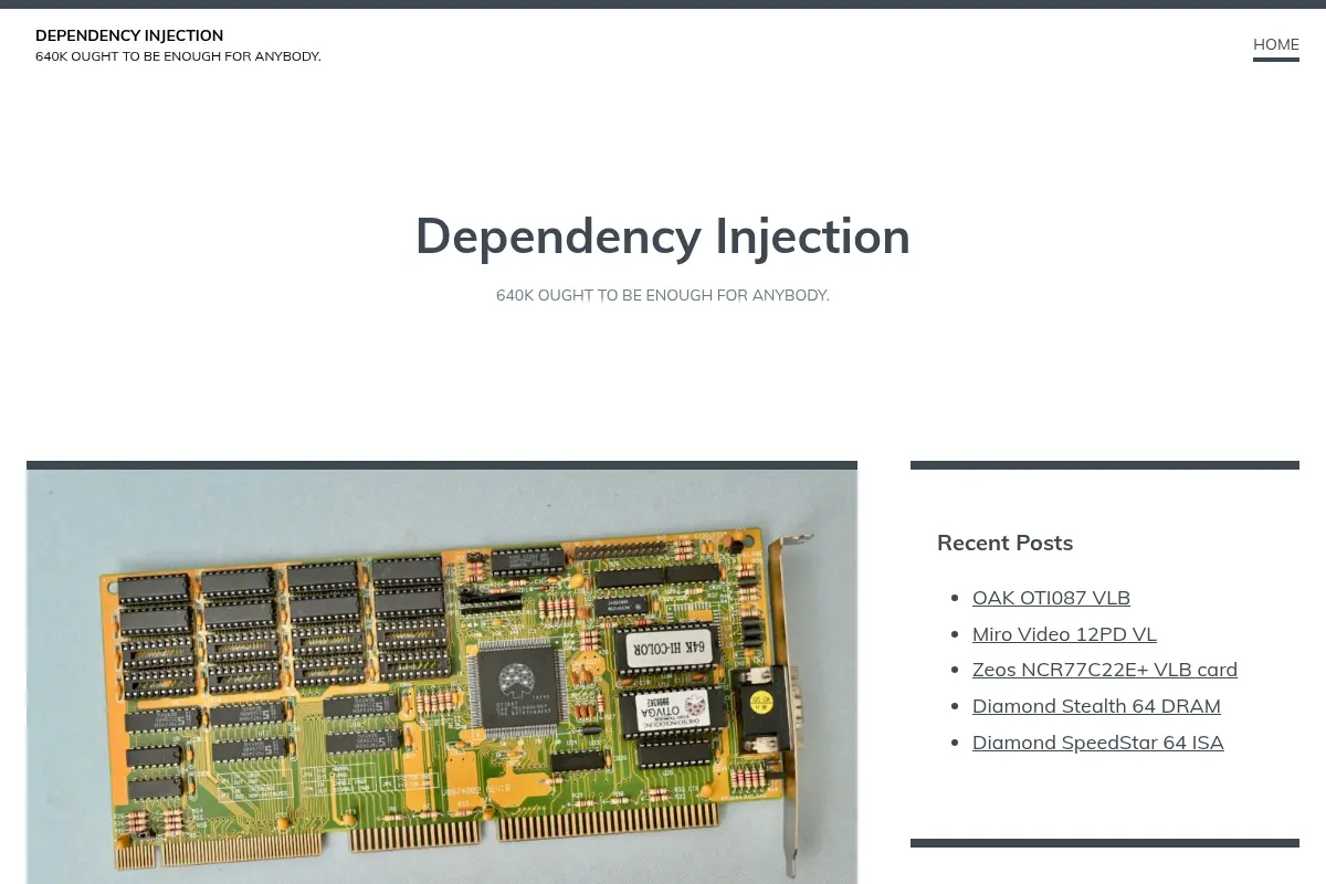 Dependency Injection – 640K ought to be enough for anybody.