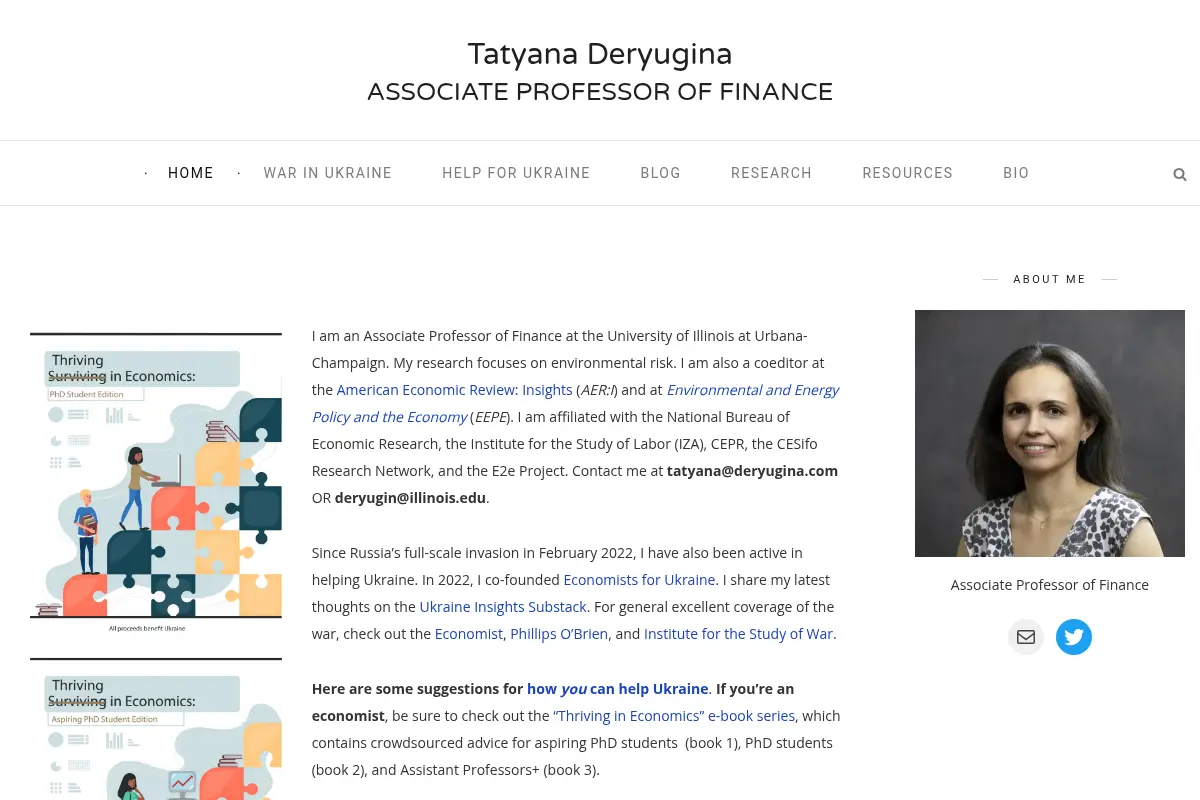 Tatyana Deryugina – Associate Professor of Finance