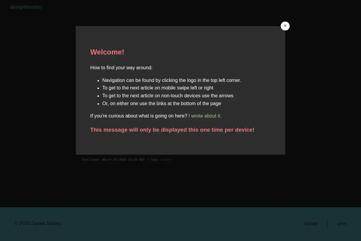 designfrontier.net: Daniel Sellers, code, culture, other stuff