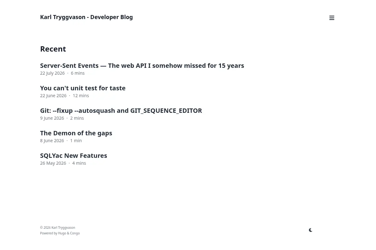 Karl Tryggvason - Developer Blog