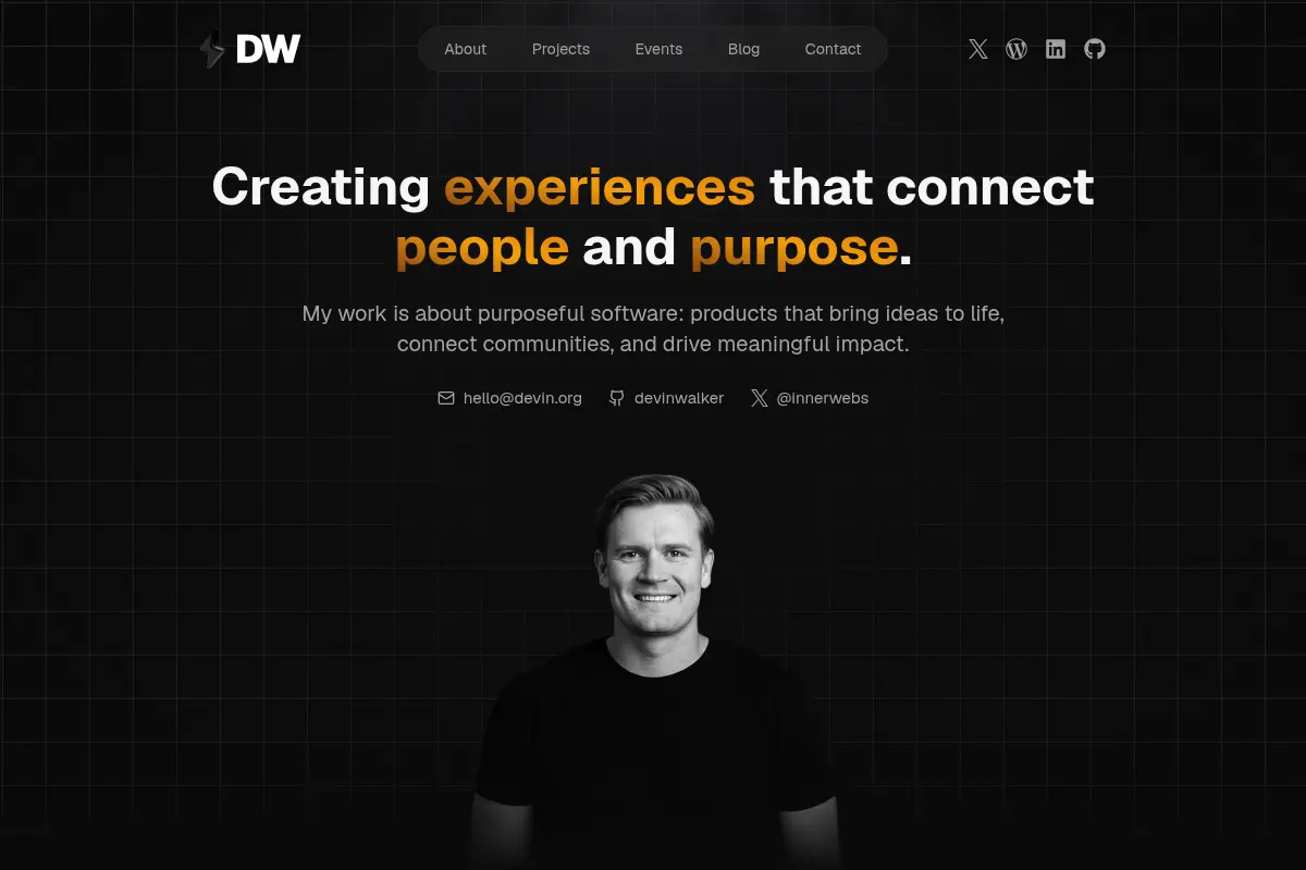 Devin.org – Website of Devin Walker, San Diego-based WordPress Product Developer