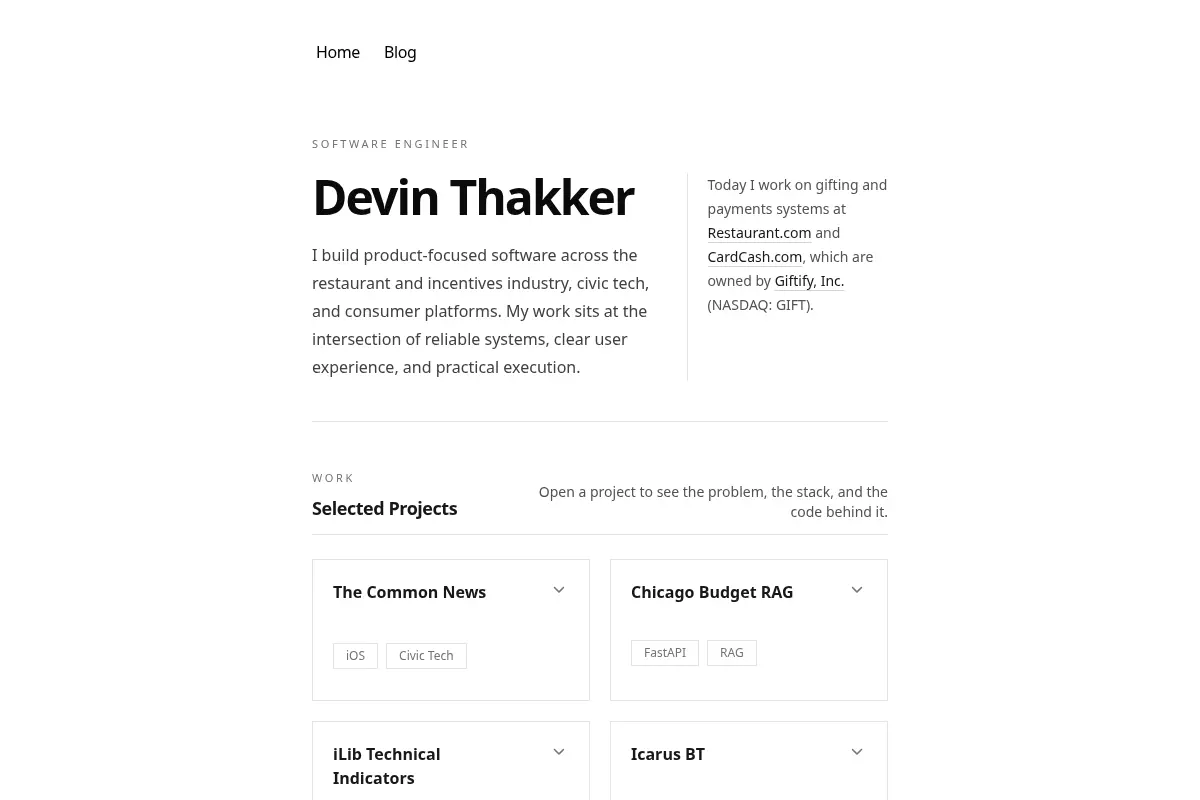 Devin Thakker | Portfolio