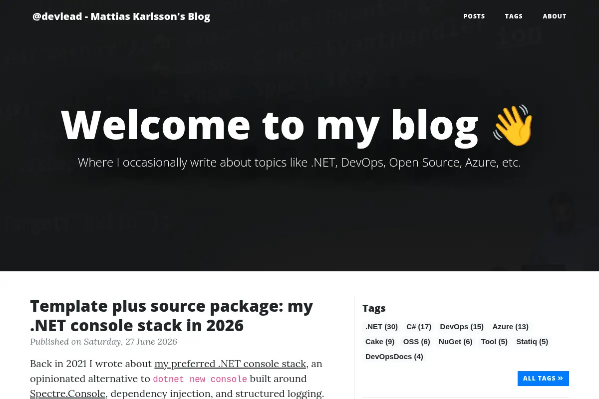 Mattias Karlsson's Blog