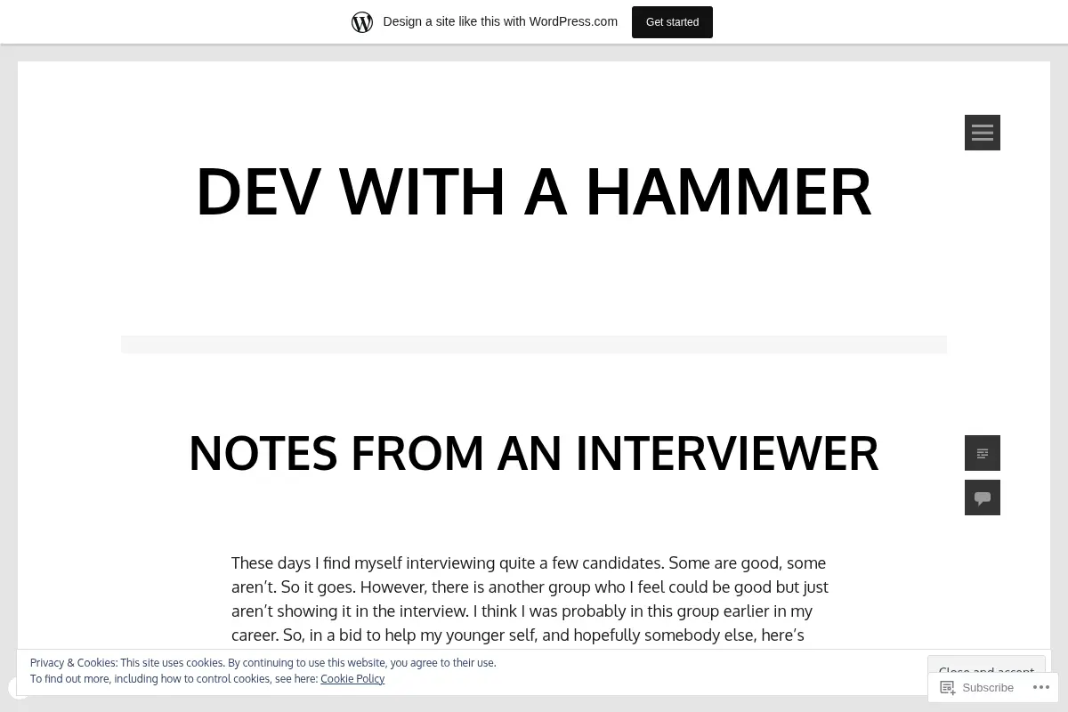 dev with a hammer