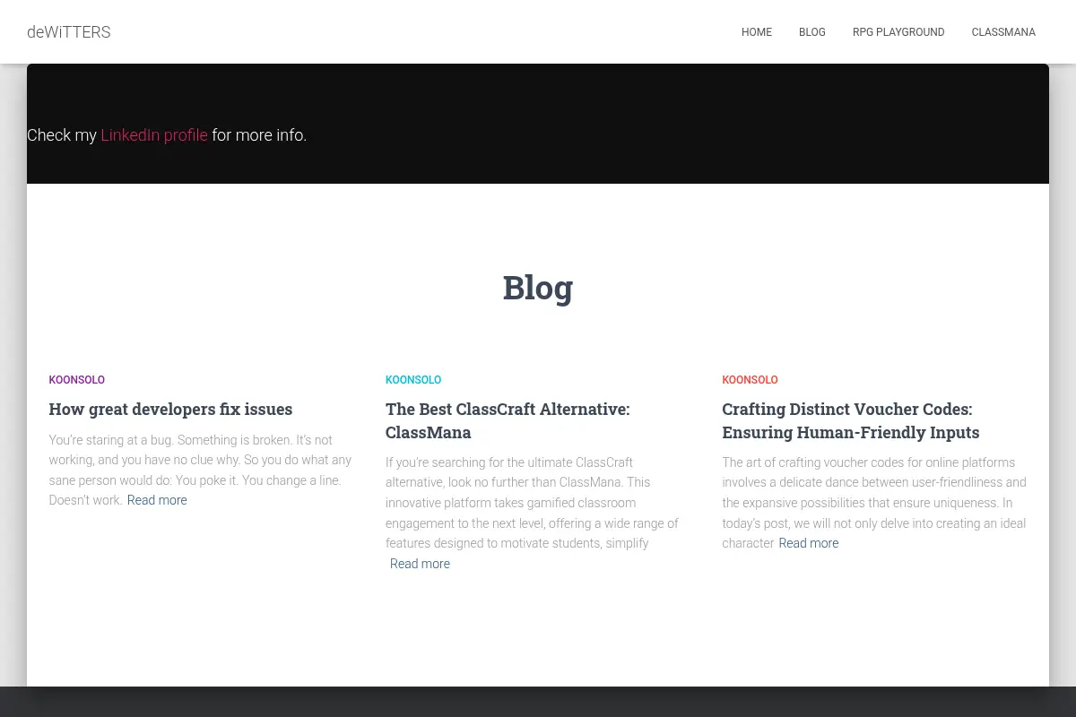deWiTTERS – Passionate software developer
