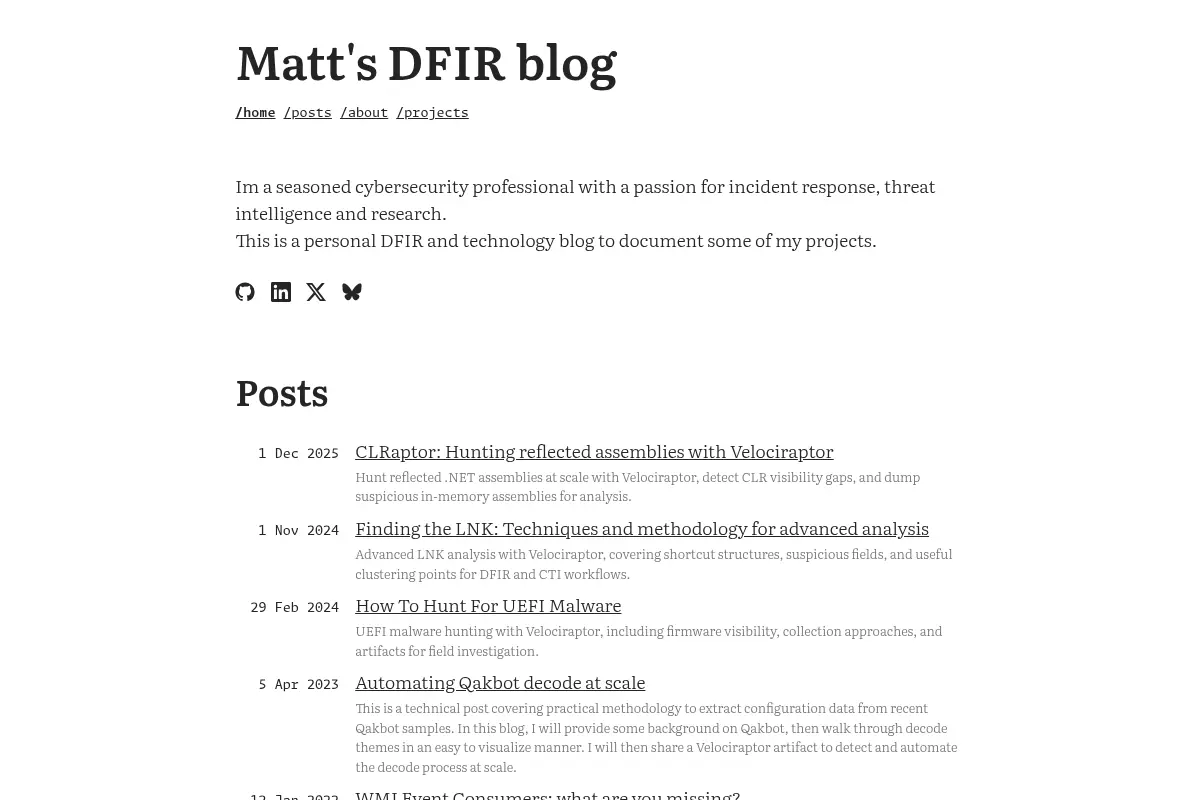 Matt's DFIR Blog