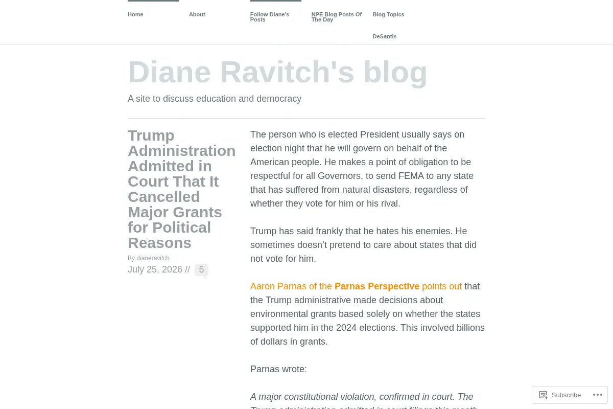 Diane Ravitch's blog