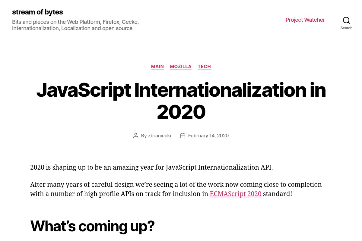 stream of bytes – Bits and pieces on the Web Platform, Firefox, Gecko, Internationalization, Localization and open source