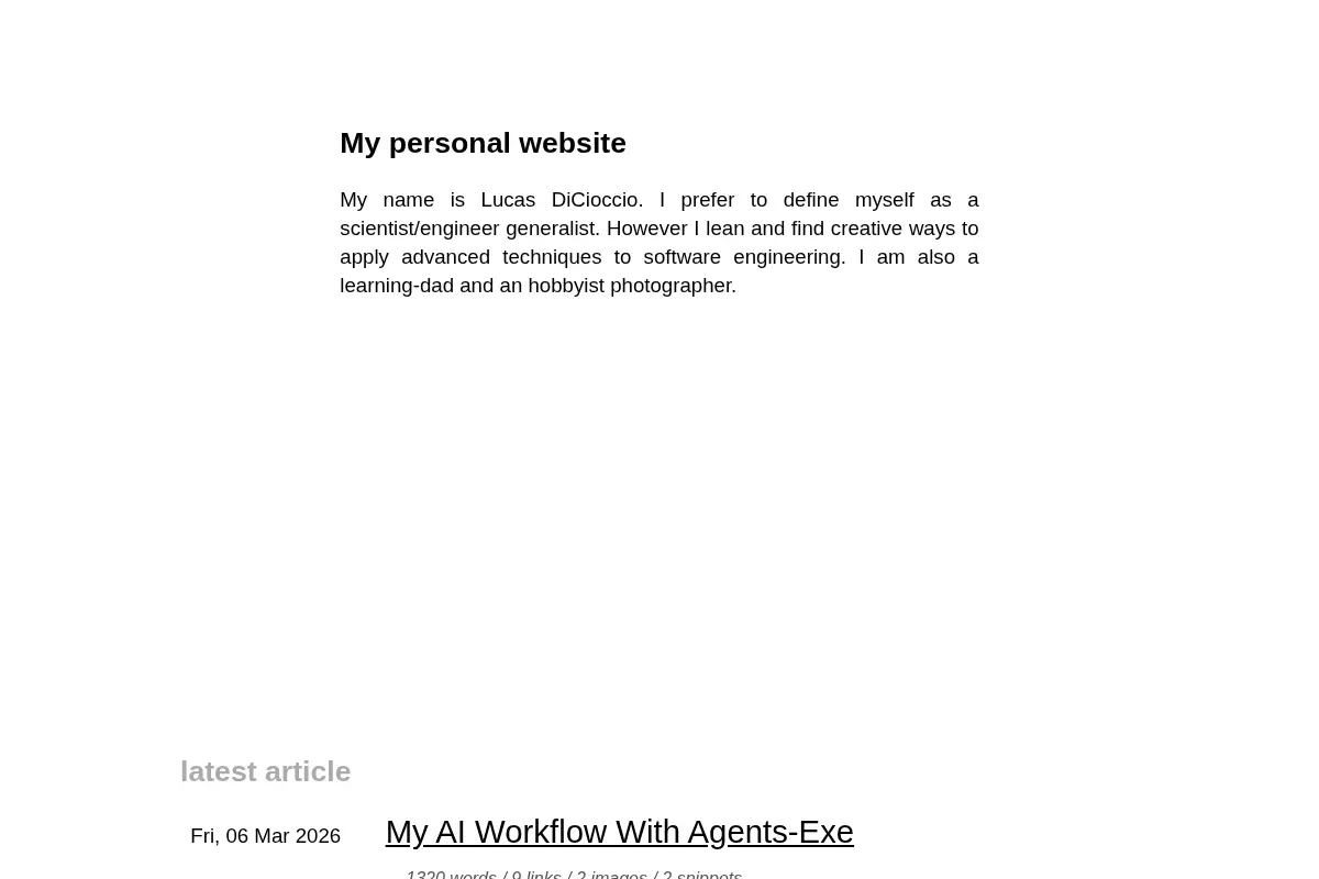 Lucas DiCioccio's Blog