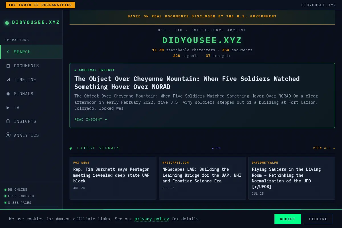 DIDYOUSEE.XYZ – Declassified UFO/UAP Archive