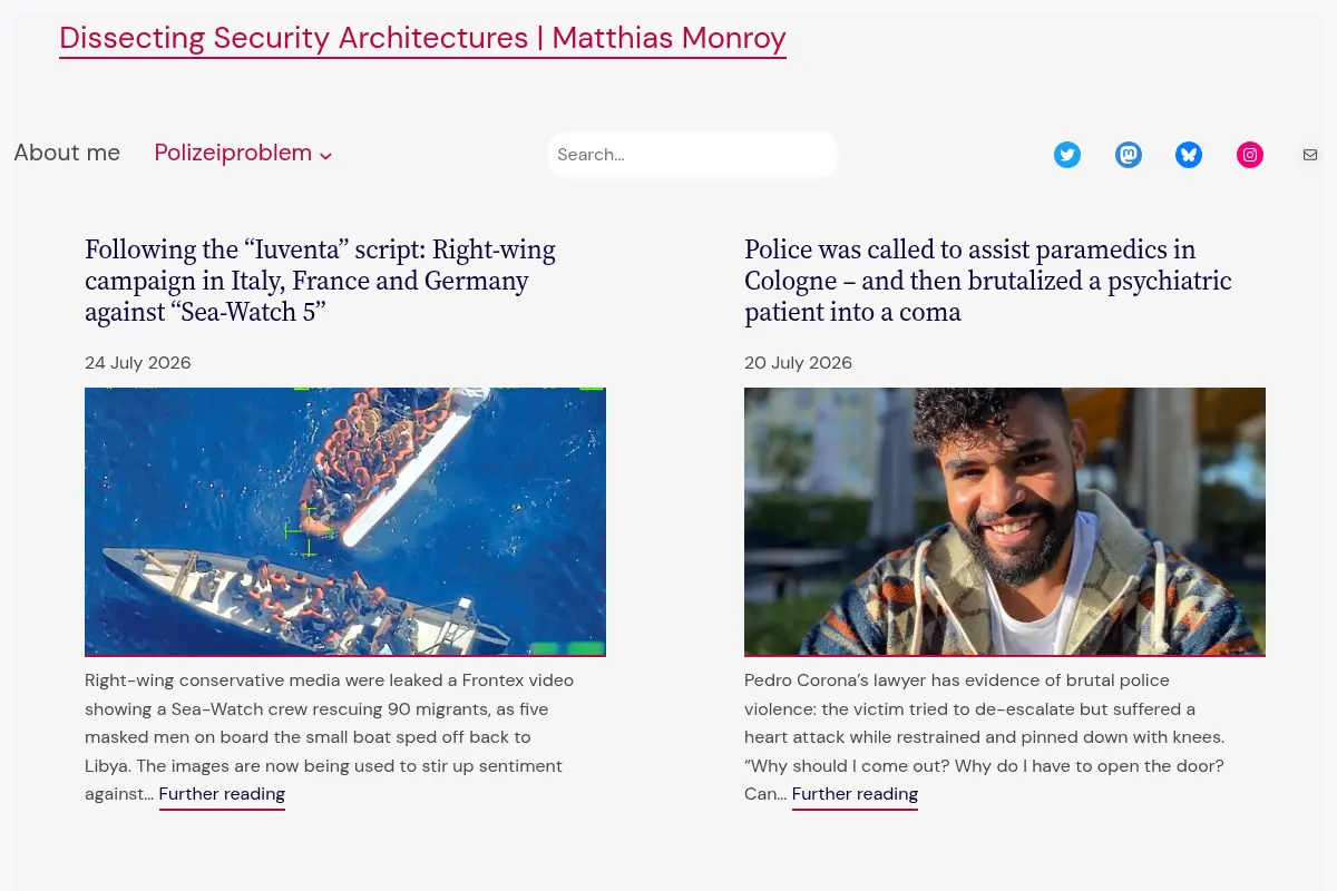 Matthias Monroy | Dissecting Security Architectures