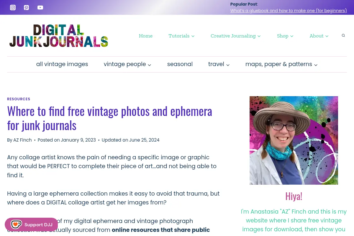 Where to find free vintage photos and ephemera for junk journals – Digital Junk Journals