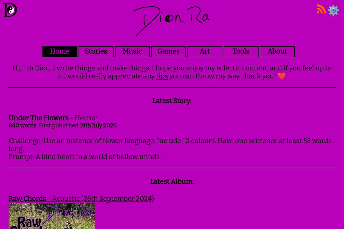 Dion Ra - Author, Musician, Artist, & Game Developer