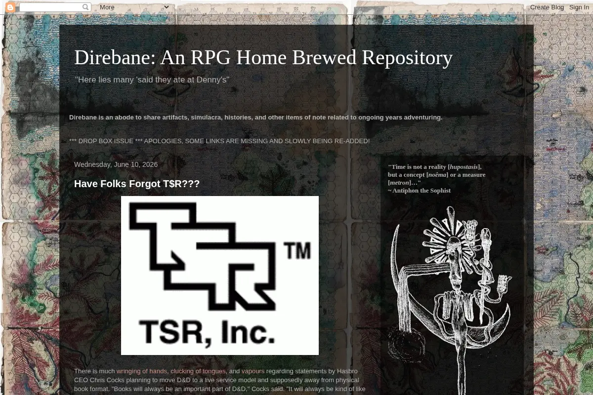 Direbane: An RPG Home Brewed Repository