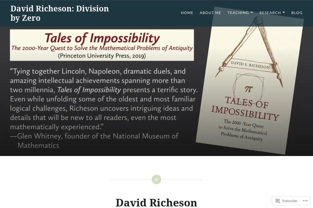 David Richeson: Division by Zero
