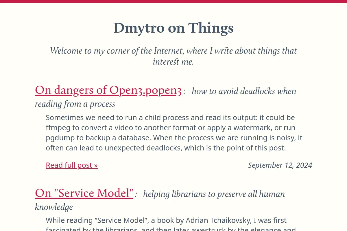 Dmytro on Things