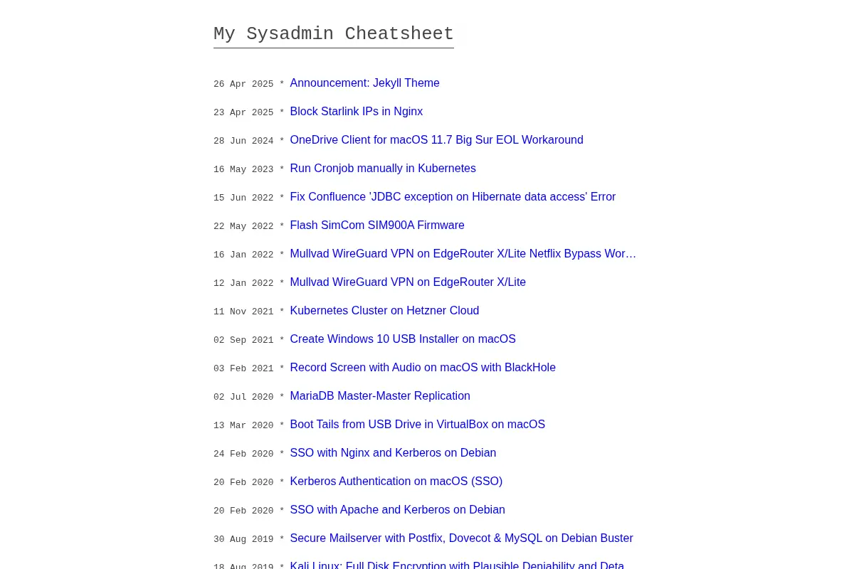 My Sysadmin Cheatsheet