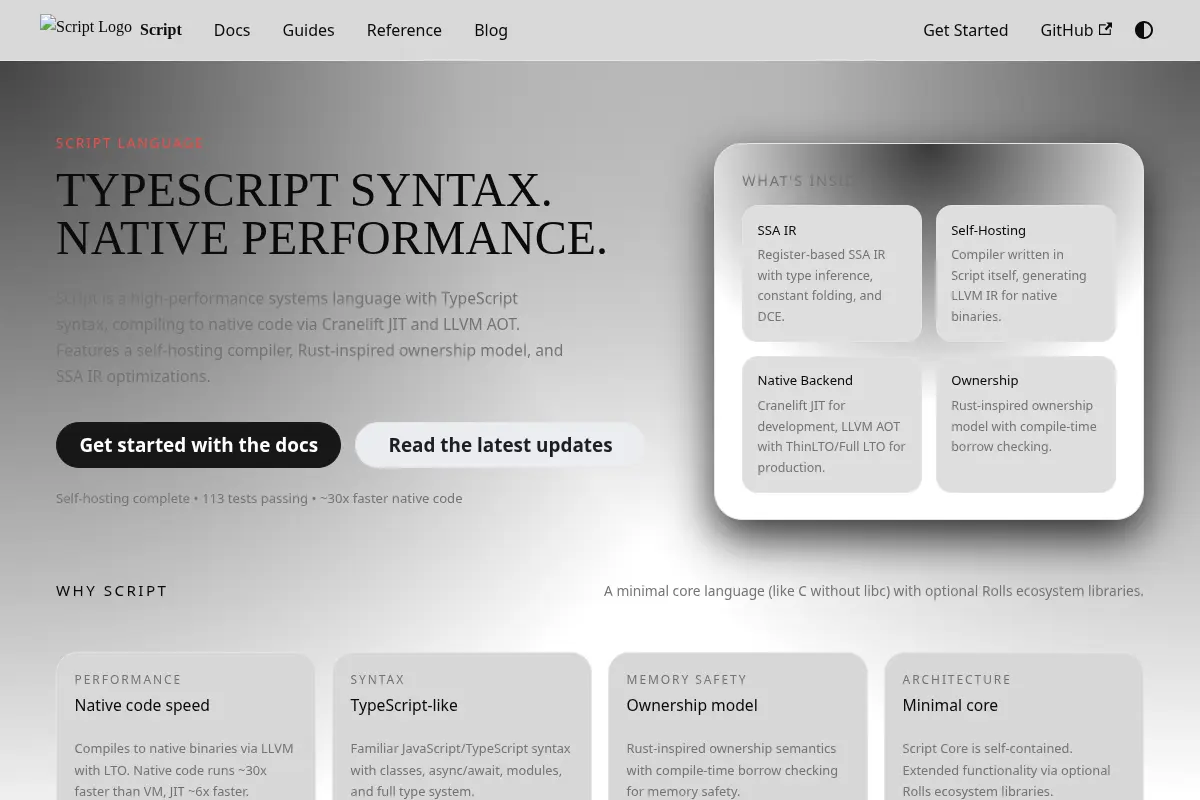 Script - High Performance Systems Language