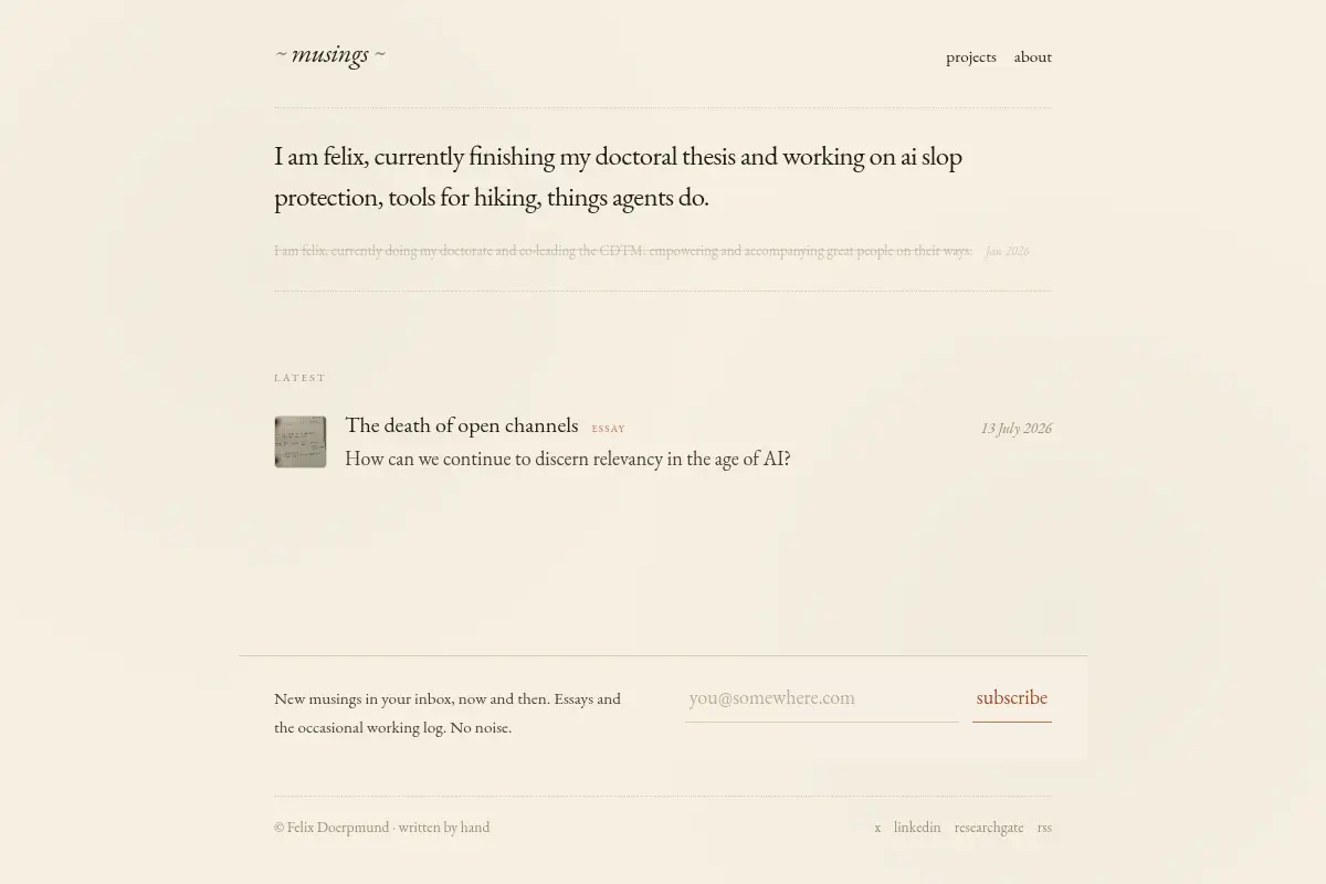 Musings · Felix Doerpmund