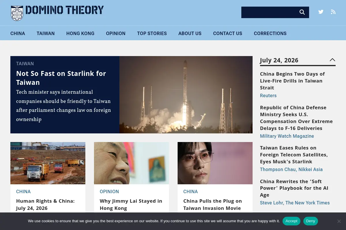 Domino Theory: Geopolitics around the Taiwan Strait