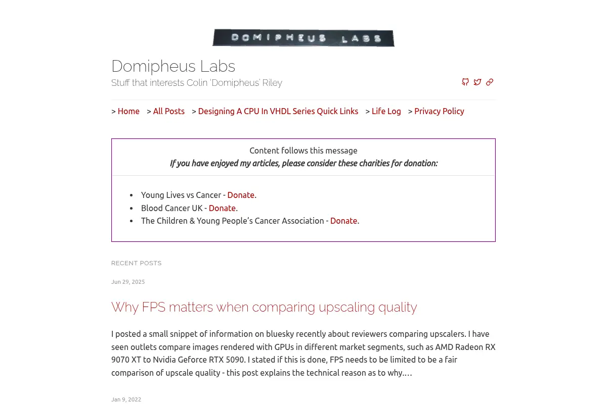 Domipheus Labs - Stuff that interests Colin 'Domipheus' Riley