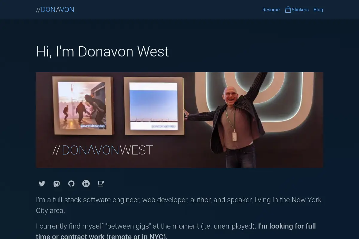 Donavon West's website