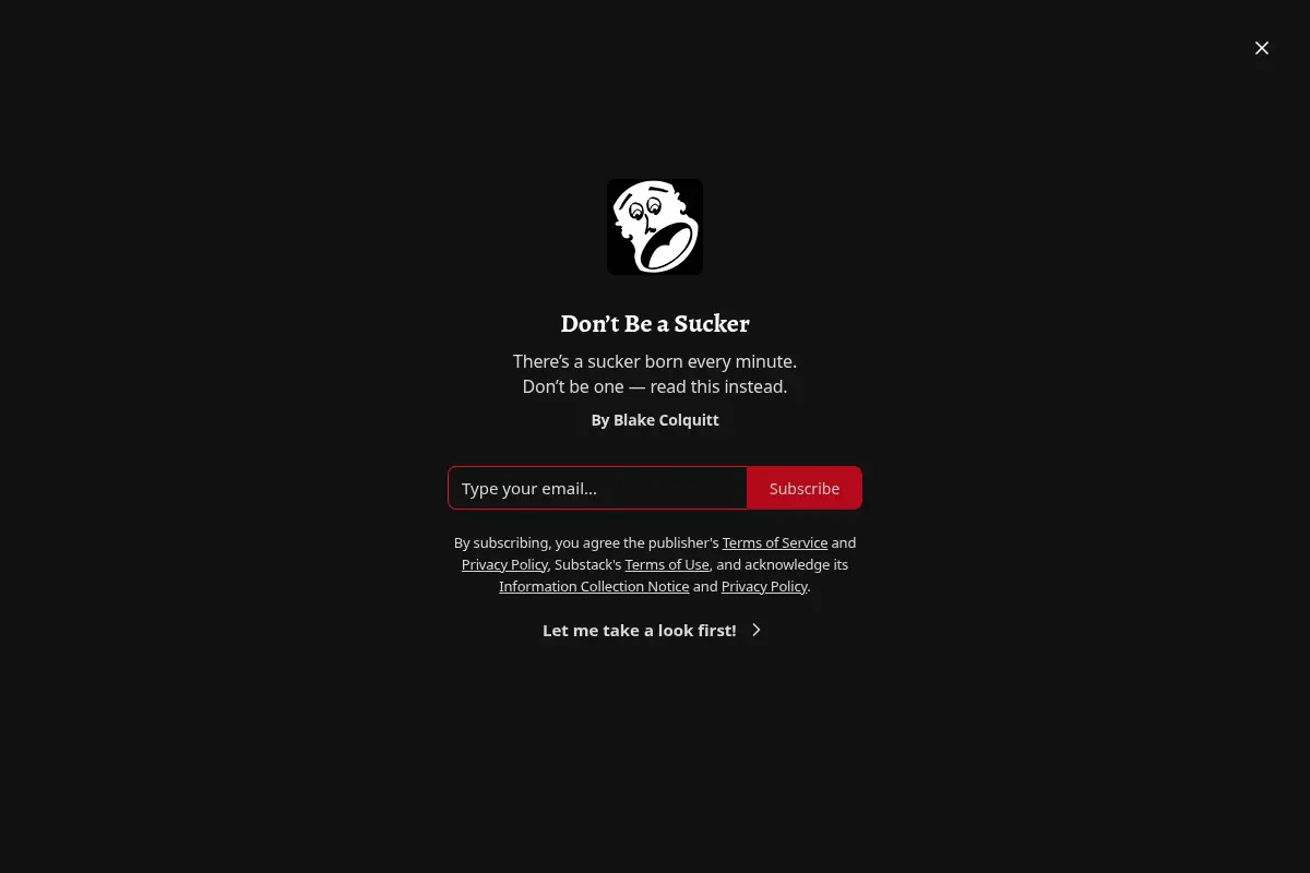 Don’t Be a Sucker