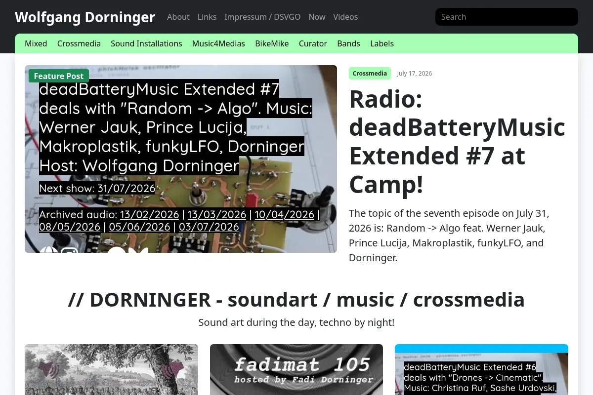 // DORNINGER - soundart / music / crossmedia | Wolfgang Dorninger